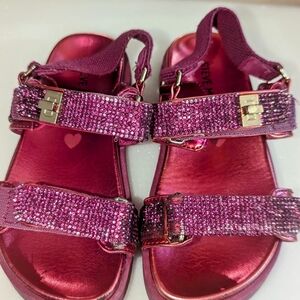 Steve Madden Pink Glitter Kids Sandals
